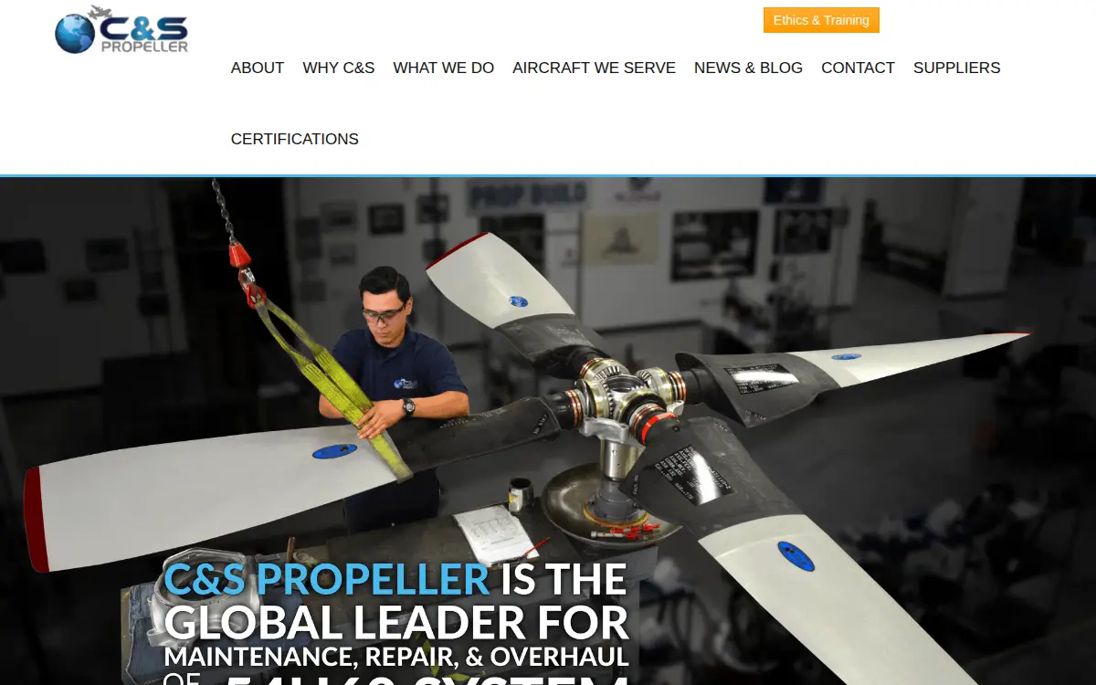 Homepage of C & S Propeller LLC