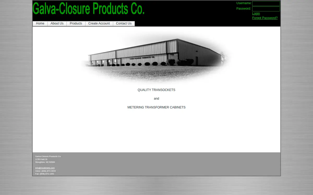 Homepage of Galva-closure Products CO.