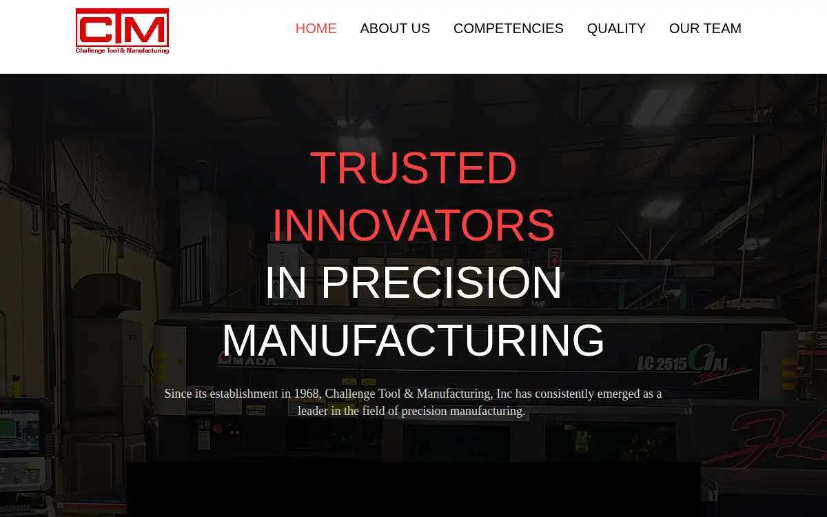 Homepage of Challenge Tool & Manufacturing INC
