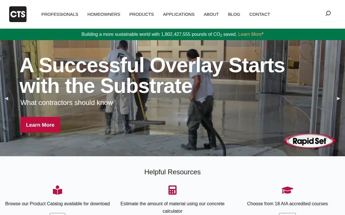 Homepage of Cts Cement Manufacturing CORP