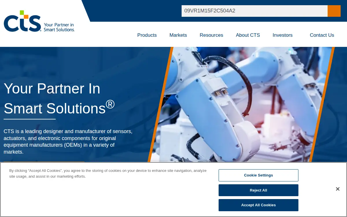 Homepage of Cts Electronic Components, INC.