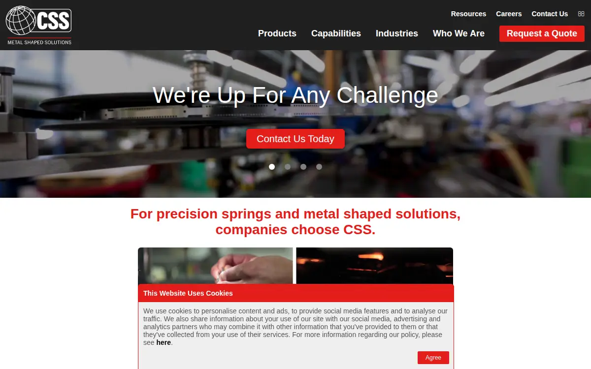 Homepage of Connecticut Spring & Stamping Corporation the
