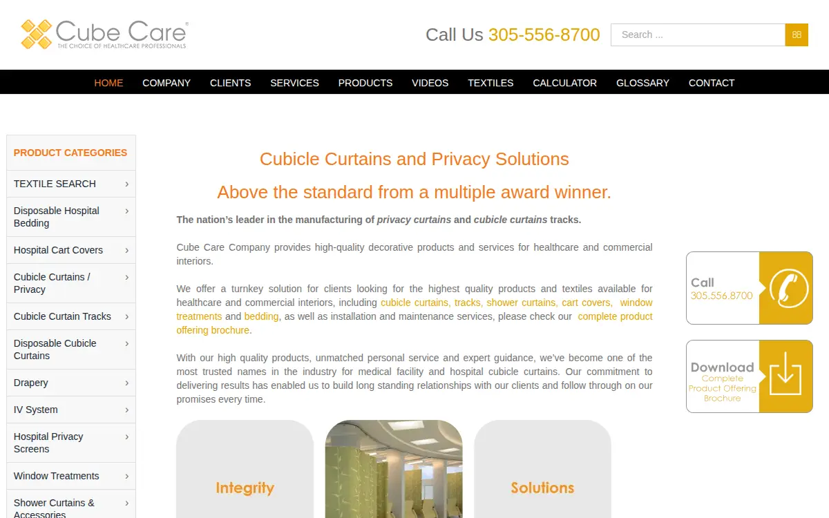 Homepage of Cube Care CO