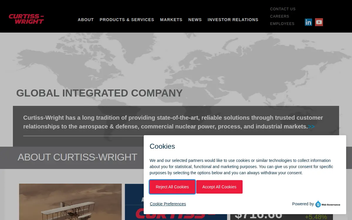 Homepage of Curtiss-wright Controls INC