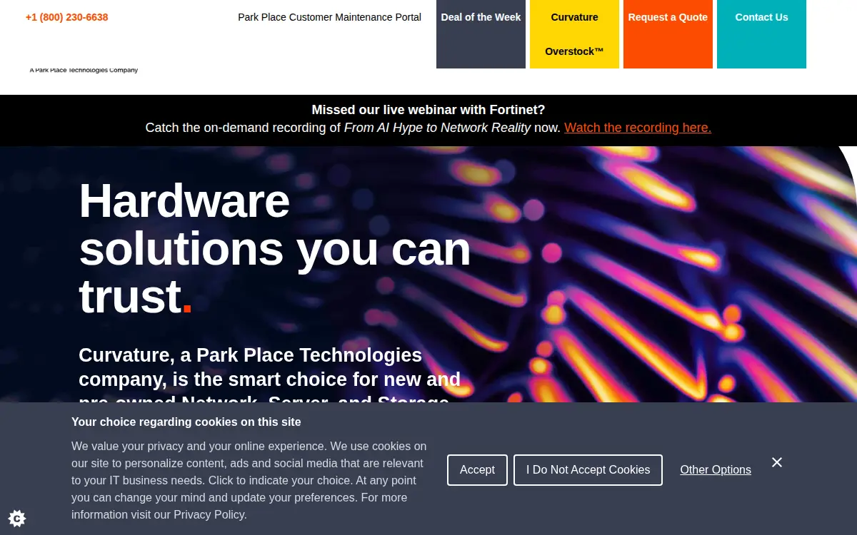 Homepage of Curvature LLC