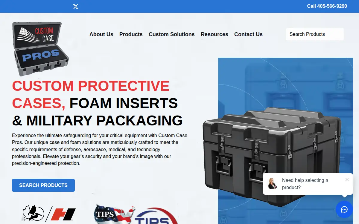 Homepage of Custom Case Pros, LLC
