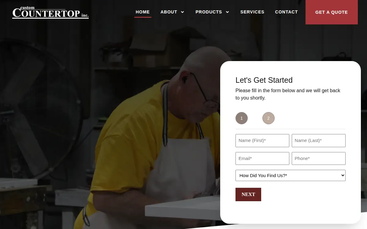 Homepage of Custom Countertop, INC