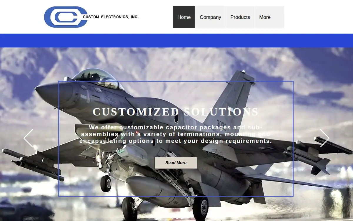 Homepage of Custom Electronics, INC.