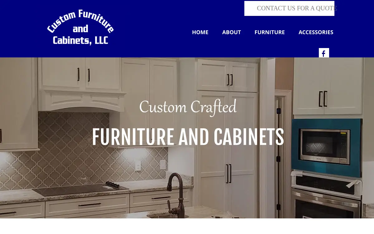 Homepage of Custom Furniture & Cabinets, LLC