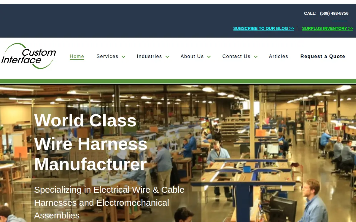 Homepage of Custom Interface, INC.