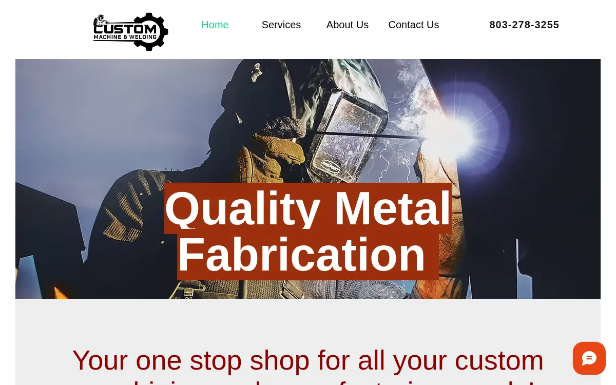 Homepage of Custom Machine & Welding, INC.
