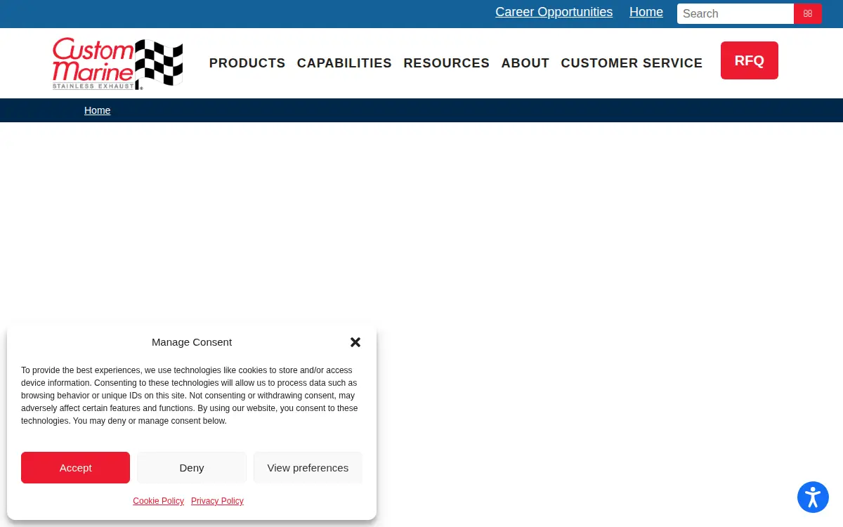 Homepage of Custom Marine INC