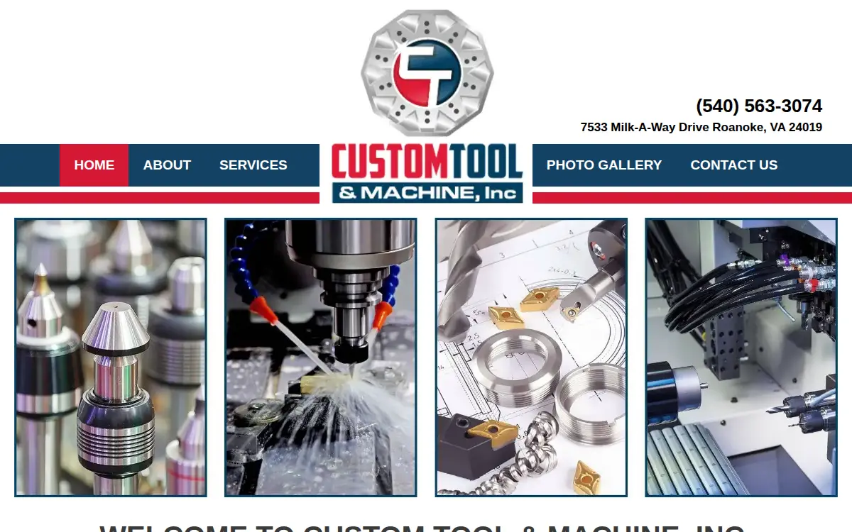Homepage of Custom Tool & Machine, INC