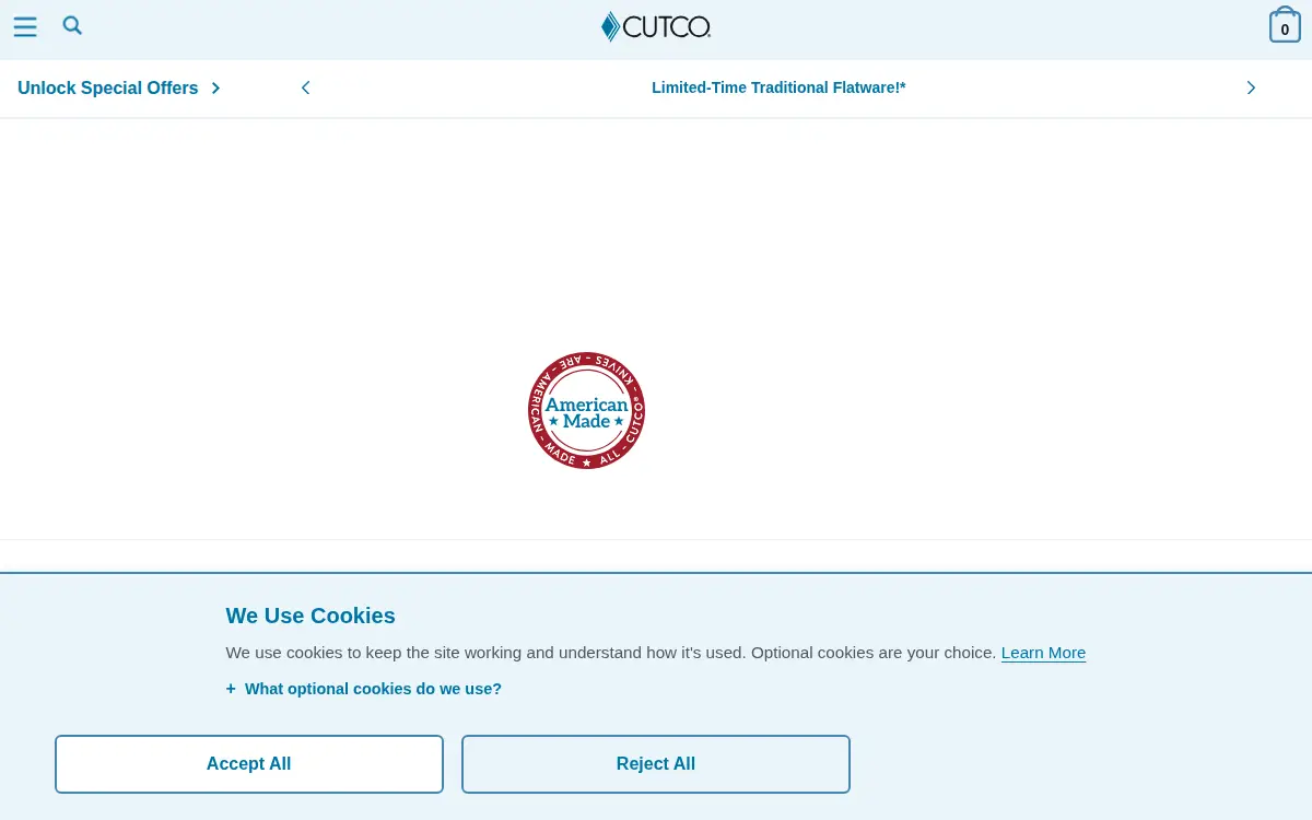 Homepage of Cutco Cutlery CORP