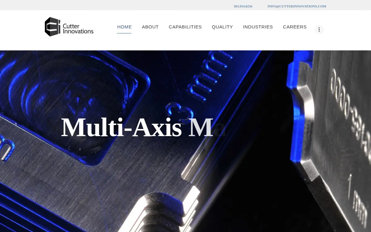 Homepage of Cutter Innovations, LLC