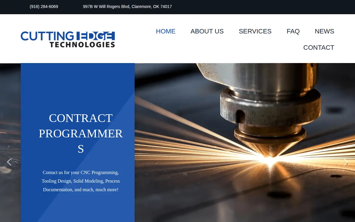 Homepage of Cutting Edge Technologies, LLC