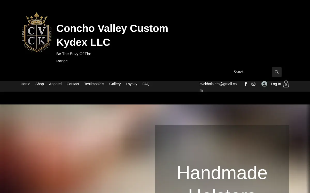 Homepage of Concho Valley Custom Kydex LLC