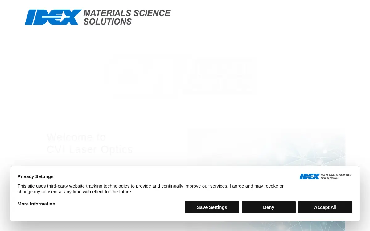 Homepage of Cvi Laser LLC