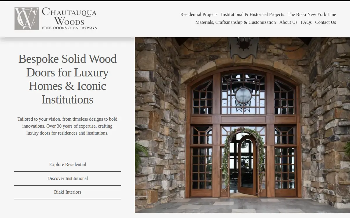 Homepage of Chautauqua Woods CORP