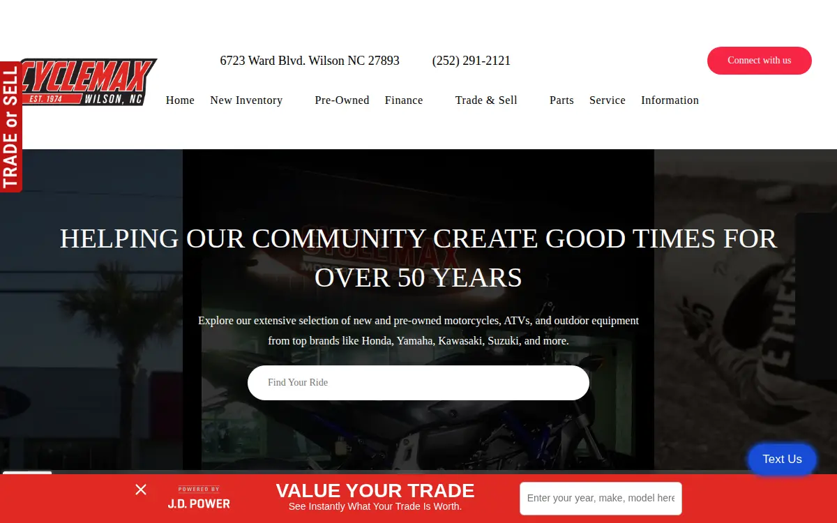 Homepage of Cyclemax, INC