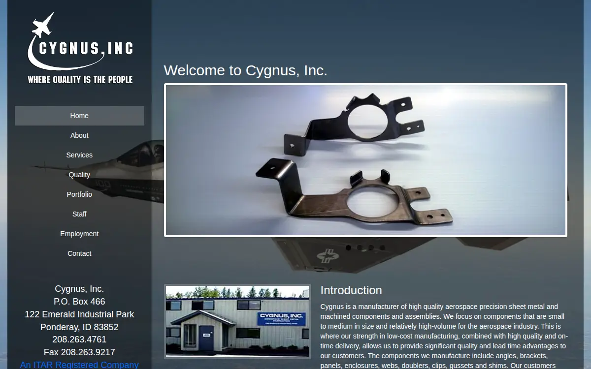 Homepage of Cygnus INC