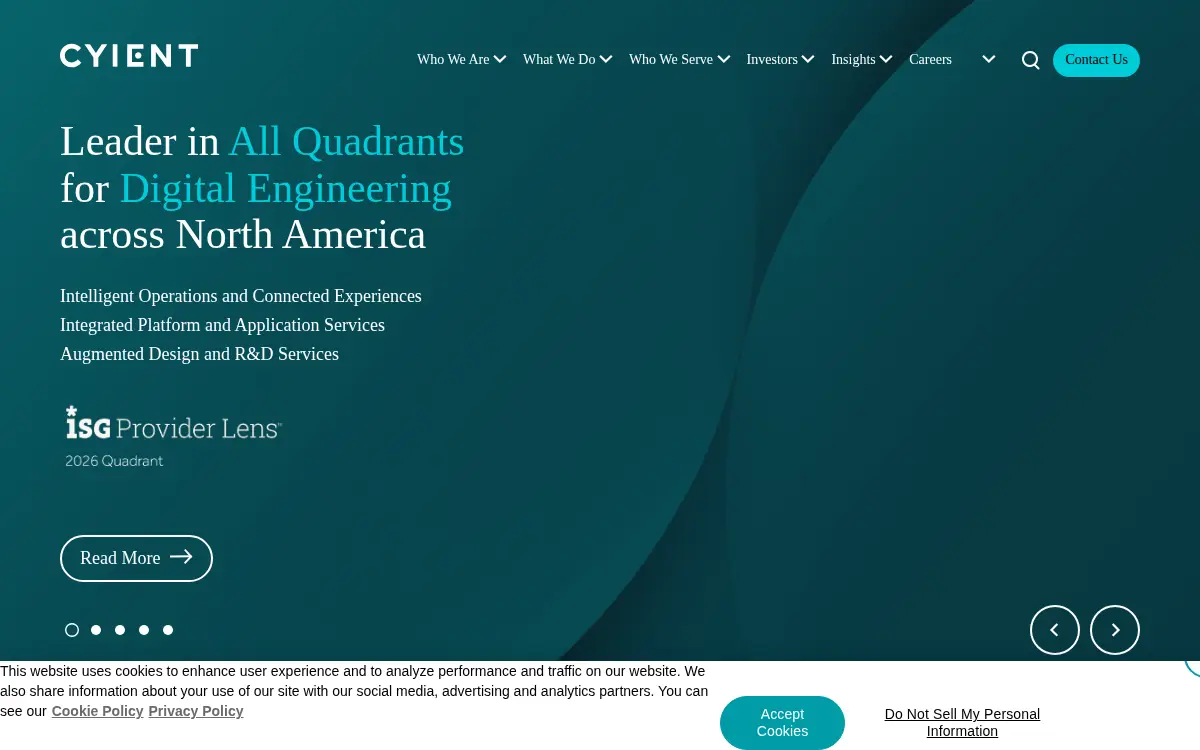 Homepage of Cyient Defense Services, INC.