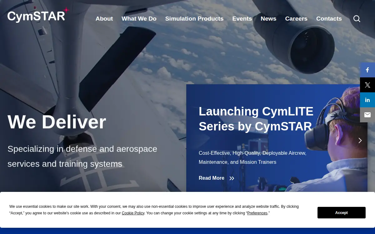 Homepage of Cymstar Services LLC