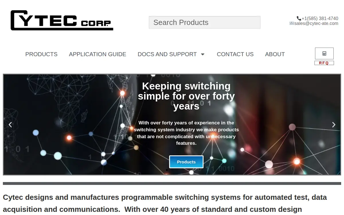 Homepage of Cytec CORP