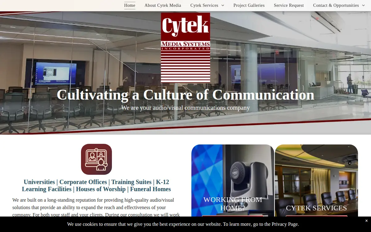 Homepage of Cytek Media Systems INC