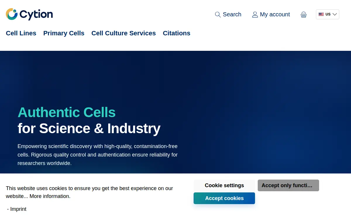 Homepage of Cytion LLC
