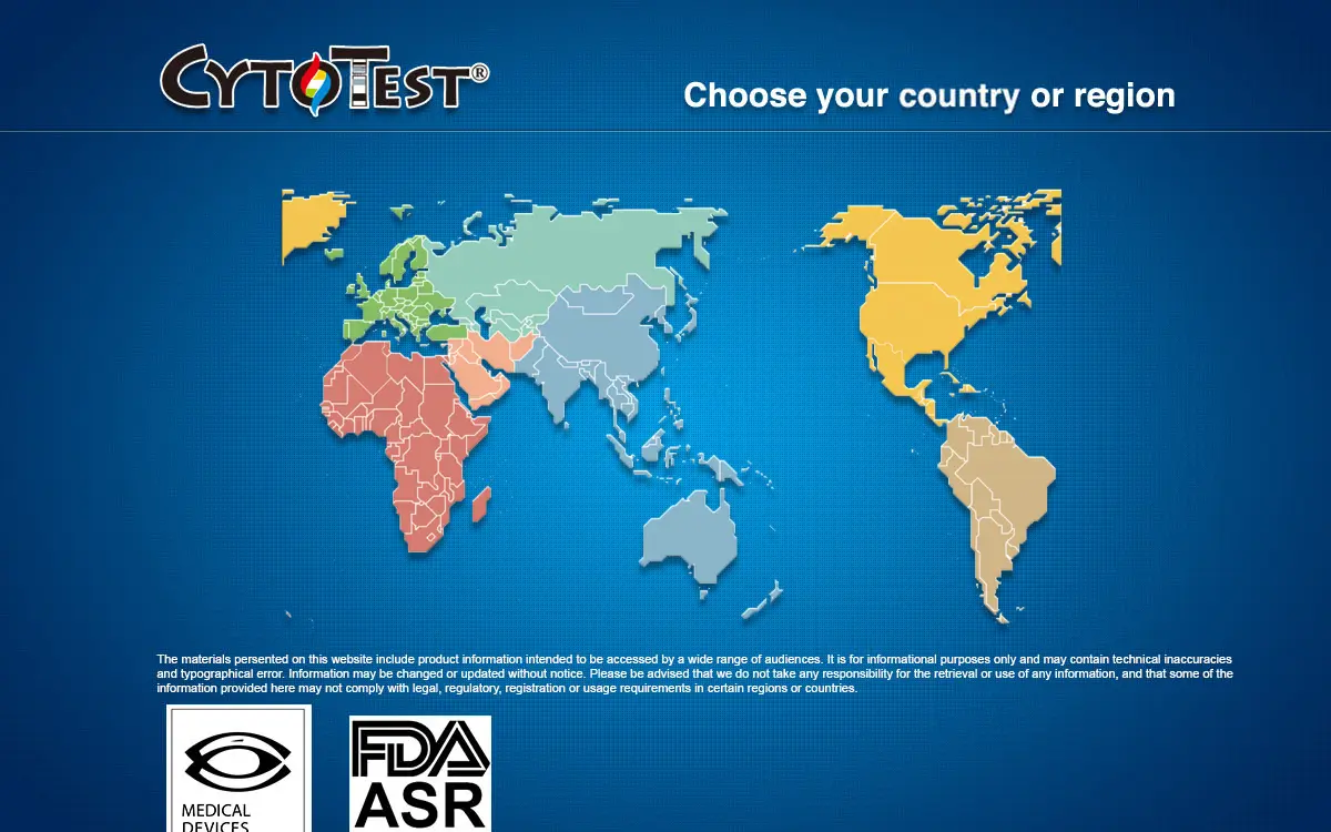 Homepage of Cytotest INC.