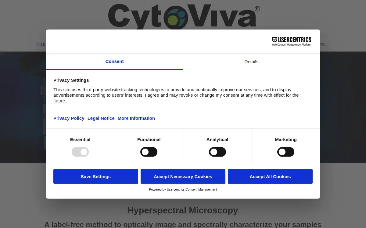 Homepage of Cytoviva, INC
