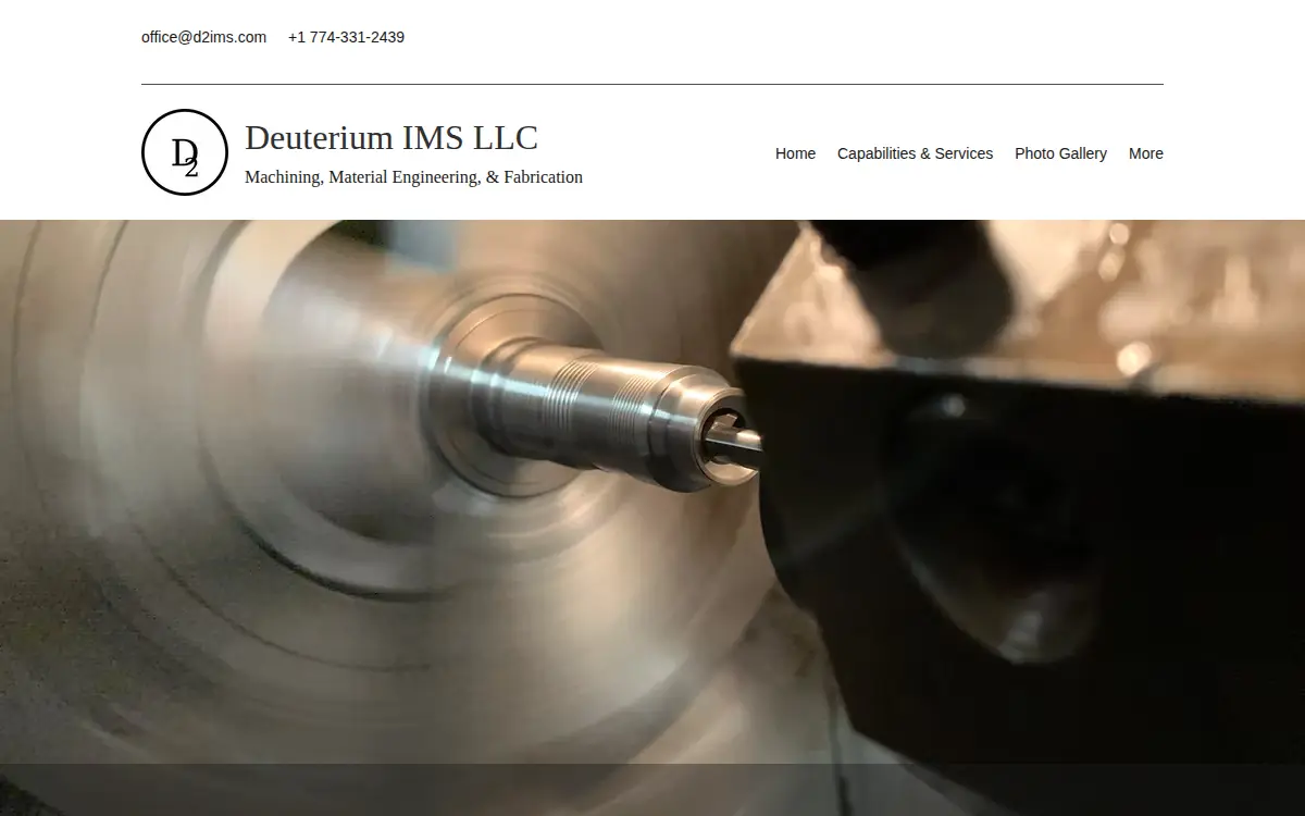 Homepage of Deuterium Ims LLC