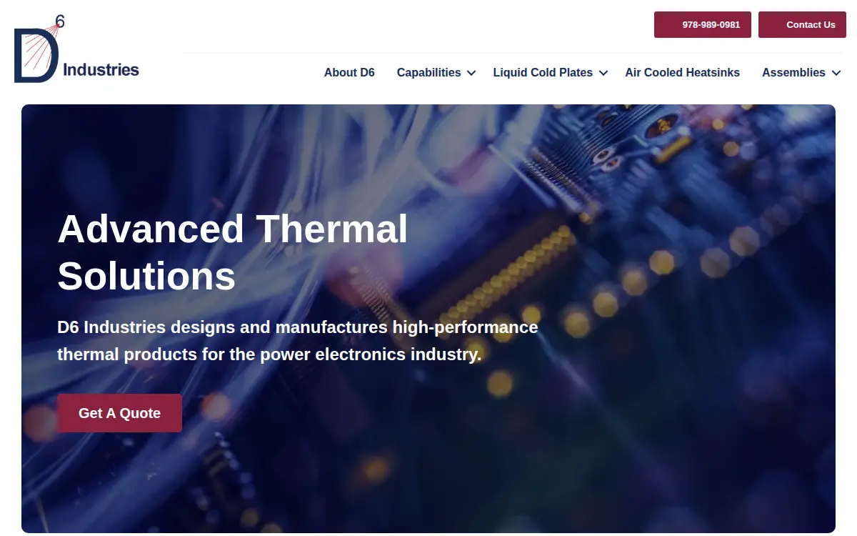 Homepage of D6 Industries Incorporated