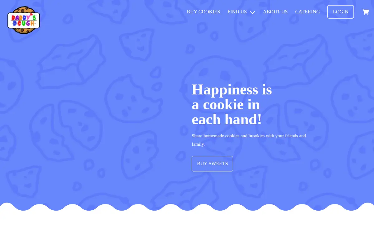 Homepage of Daddy's Dough Cookies, LLC