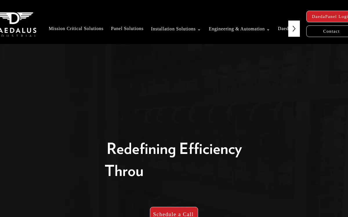 Homepage of Daedalus Industrial LLC
