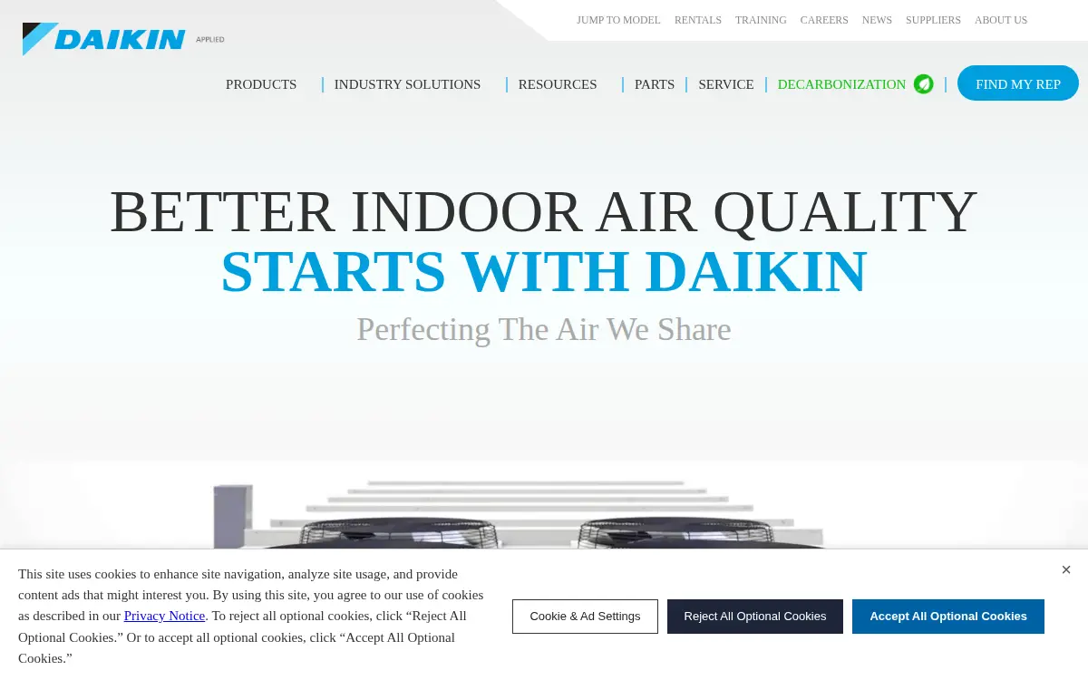 Homepage of Daikin Applied Americas INC