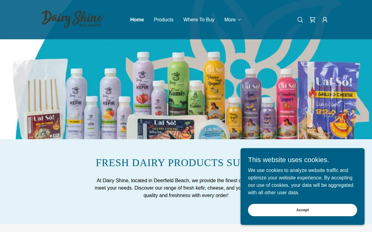 Homepage of Dairy Shine LLC