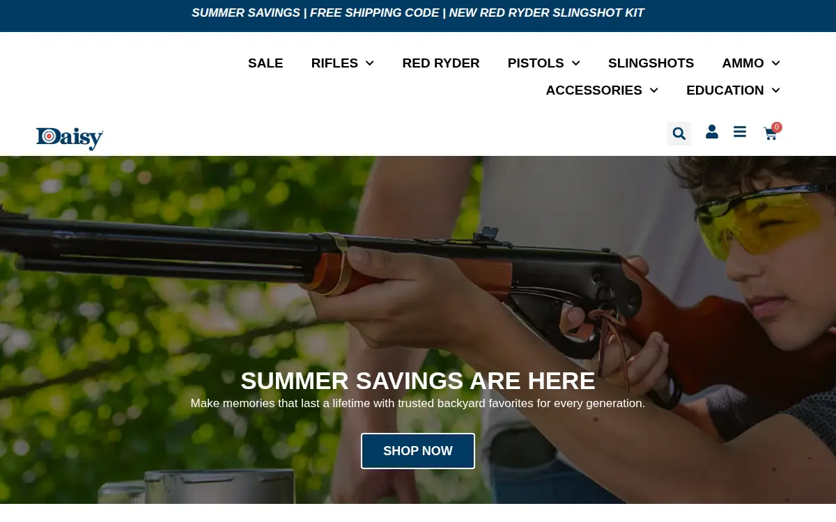 Homepage of Daisy Manufacturing Company