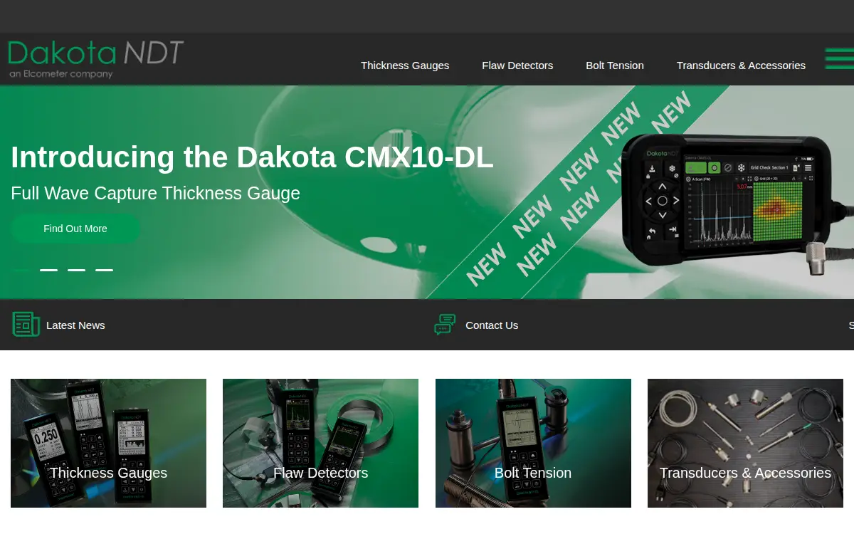 Homepage of Dakota Ultrasonics Corporation
