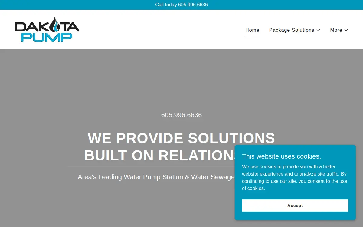 Homepage of Dakota Pump, LLC