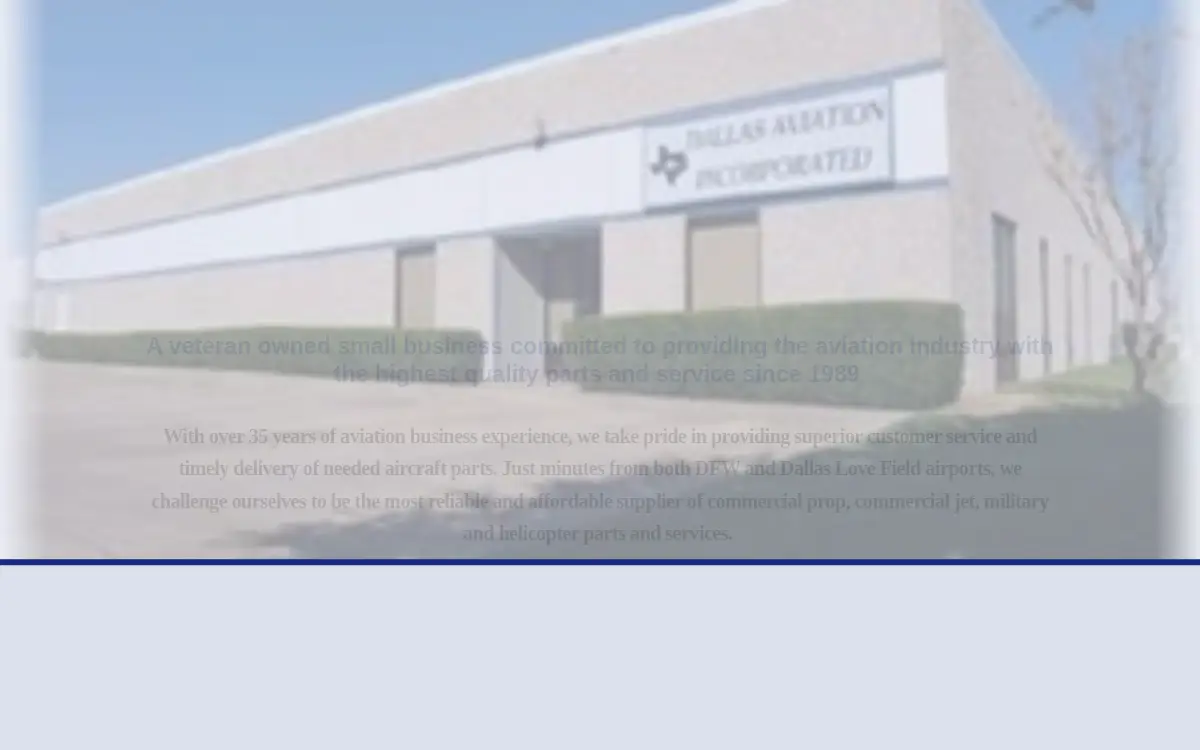 Homepage of Dallas Aviation, INC.