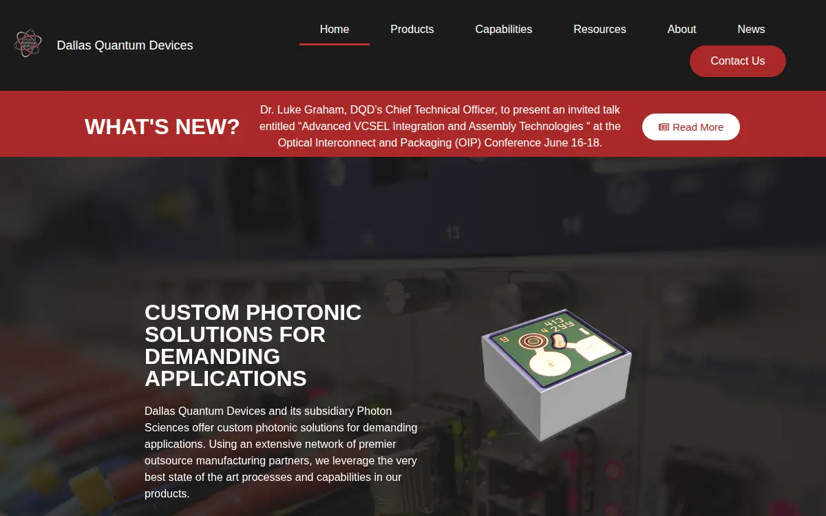 Homepage of Dallas Quantum Devices INC