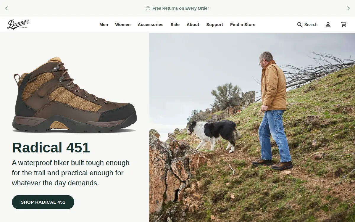 Homepage of Danner, INC.