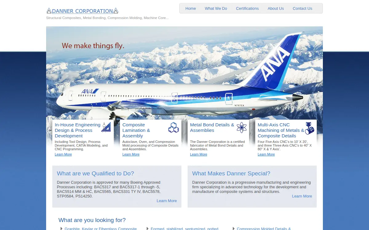 Homepage of The Danner Corporation