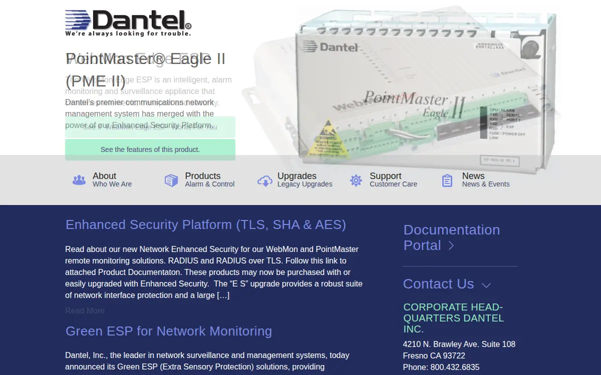 Homepage of Dantel, INC.