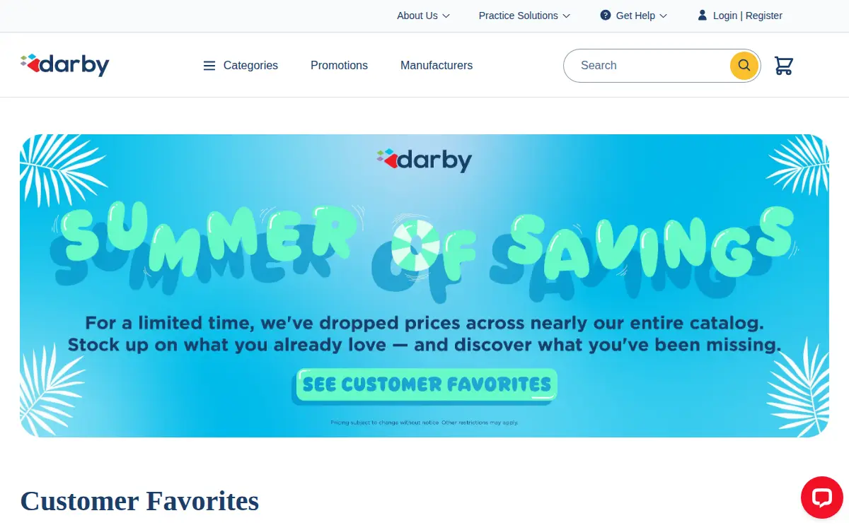 Homepage of Darby Dental Supply, LLC