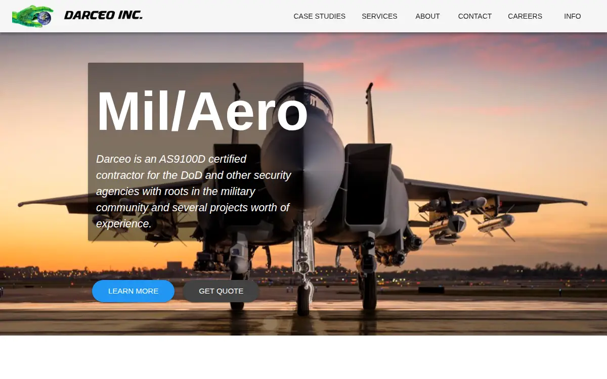 Homepage of Darceo, INC