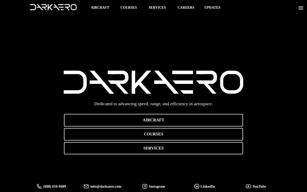Homepage of Darkaero INC