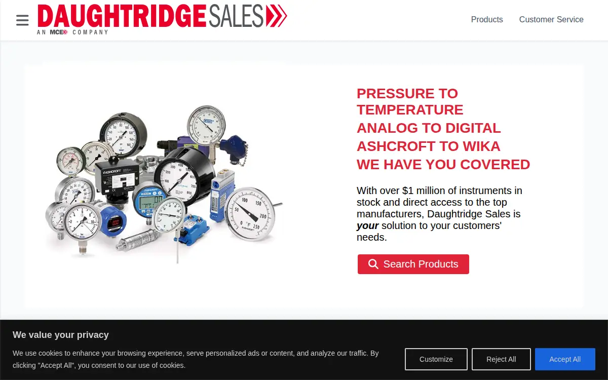 Homepage of Daughtridge Sales Company, INC.